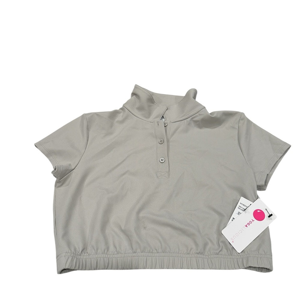 Yogalicious Nacreous Crop Waffle Jane Crop Polo Size M