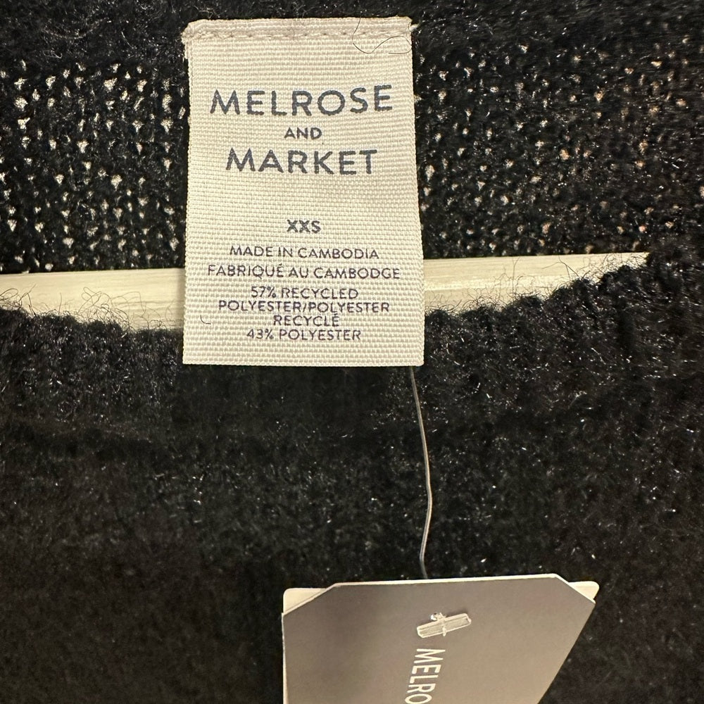 Melrose and Market Black Textured Sweater Size XXS