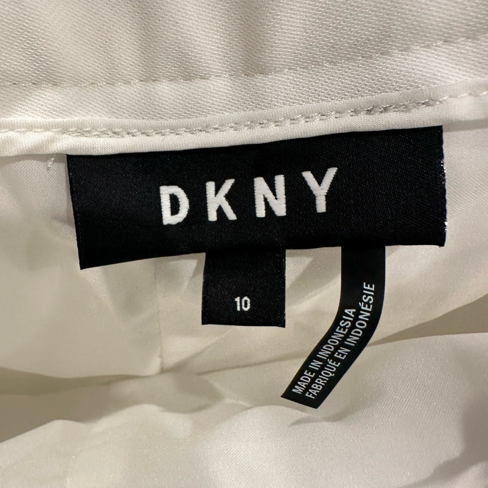 Dkny White Wide Leg Pants with High Waist Size 10