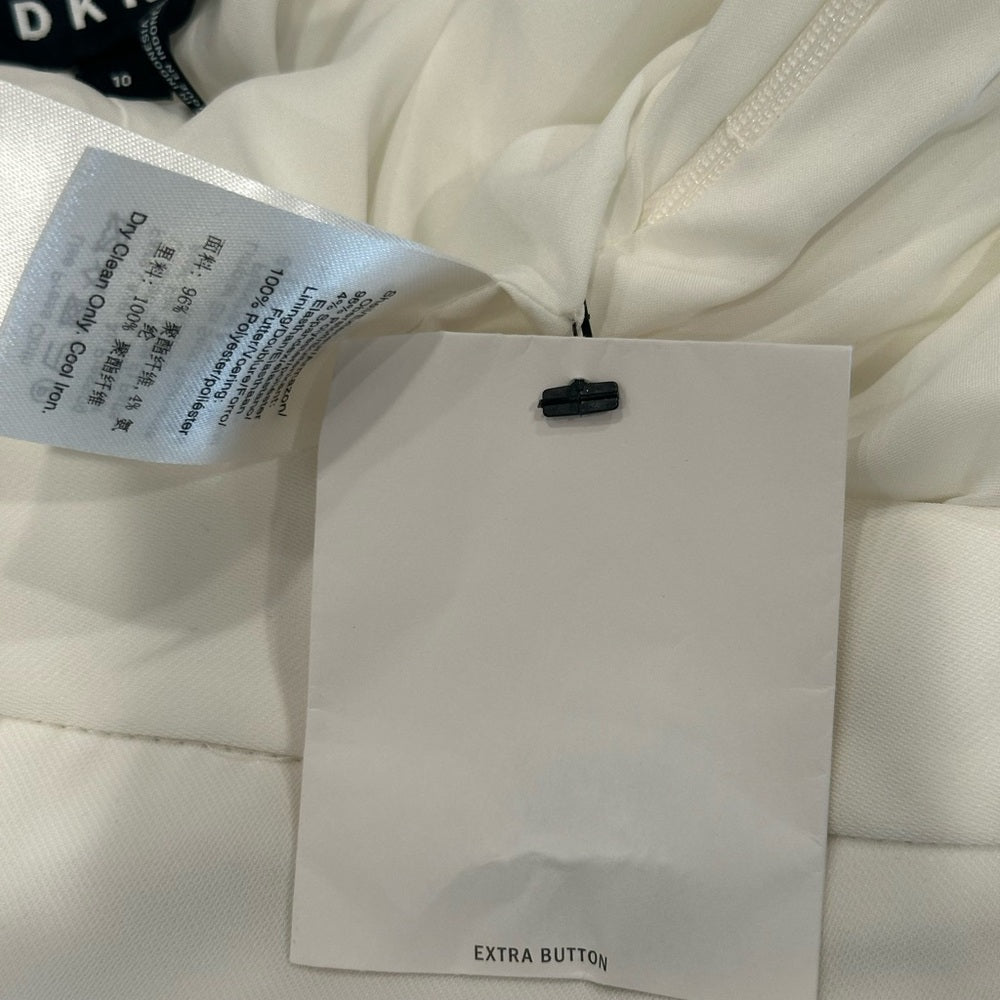 Dkny White Wide Leg Pants with High Waist Size 10