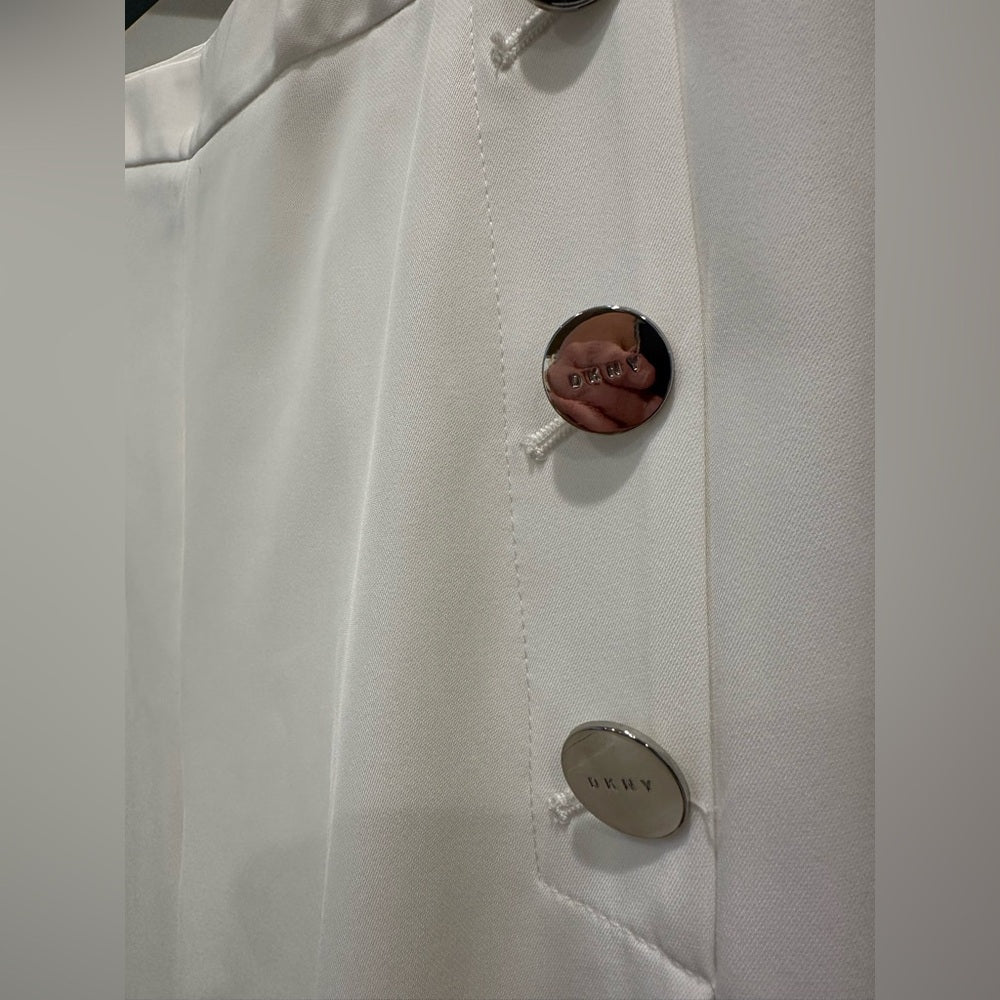 Dkny White Wide Leg Pants with High Waist Size 10