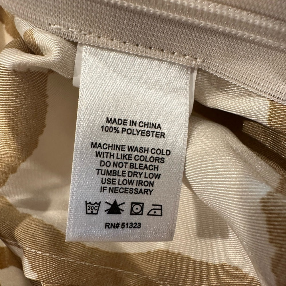 Parker Tan and Cream Wide-Leg Jumpsuit with Cinched Waist Size 8