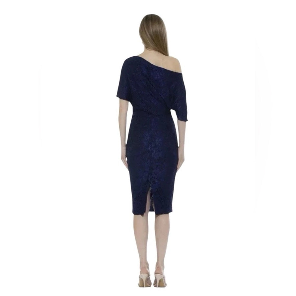 Alexia Admor Blue Cocktail Dress with Dolman Sleeves Size S