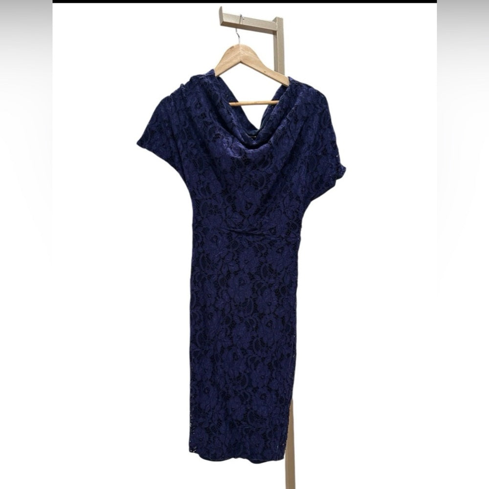 Alexia Admor Blue Cocktail Dress with Dolman Sleeves Size S