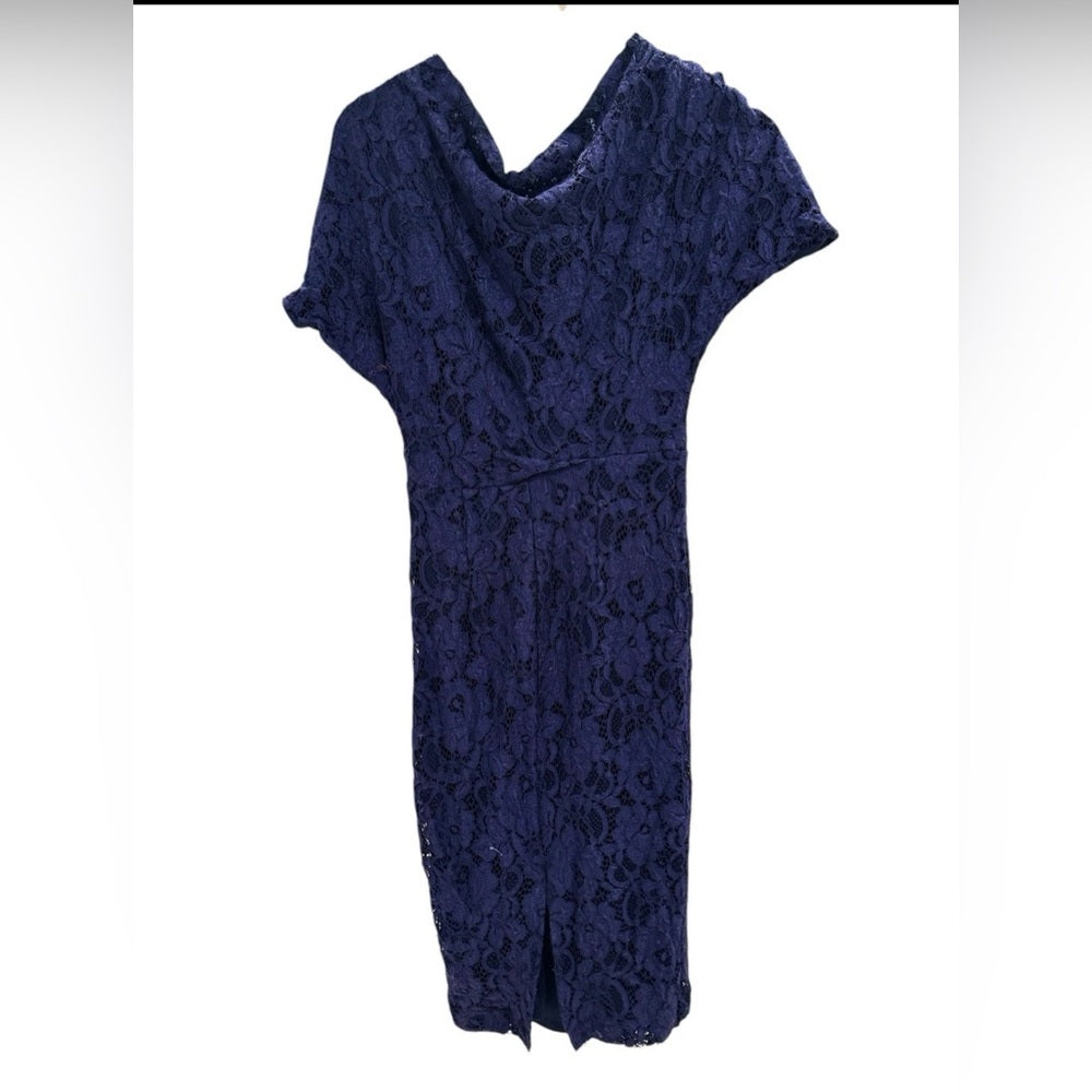 Alexia Admor Blue Cocktail Dress with Dolman Sleeves Size S