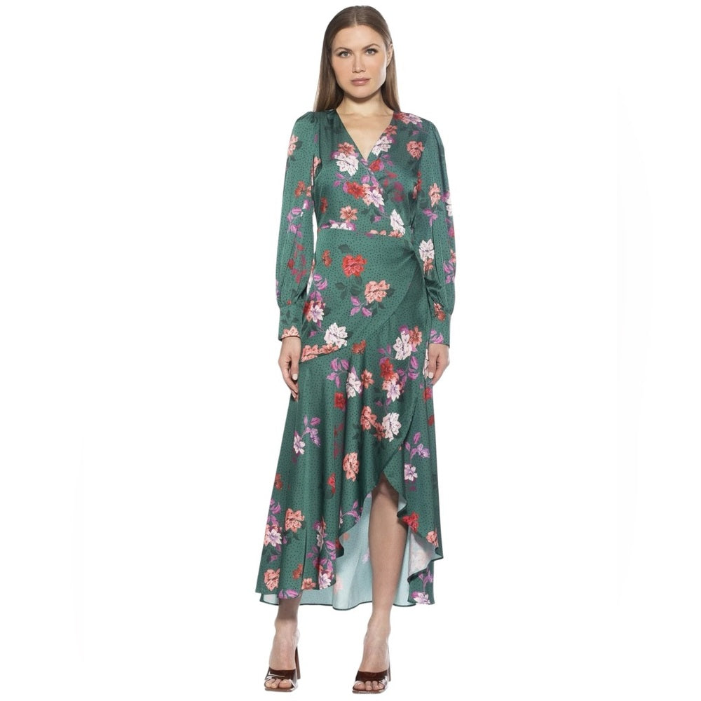 Alexia Admor Tala Wrap Maxi Dress Size 4 with missing tie in front