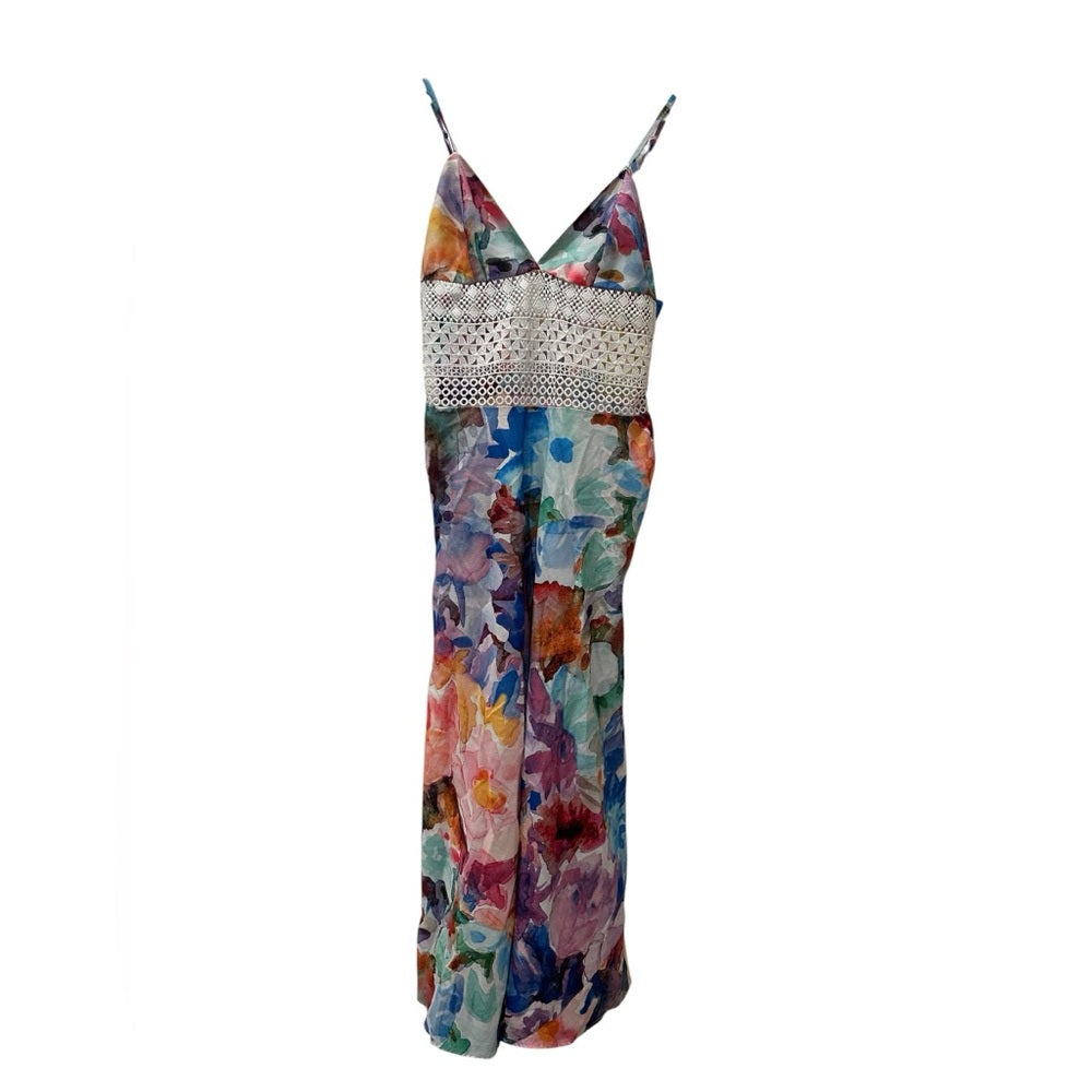 HT Collective Floral Multicolor Maxi Dress Size L