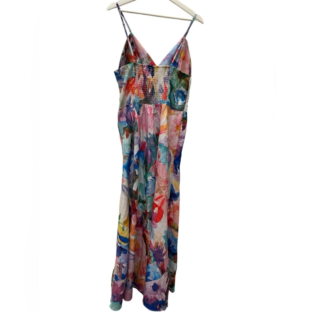 HT Collective Floral Multicolor Maxi Dress Size L