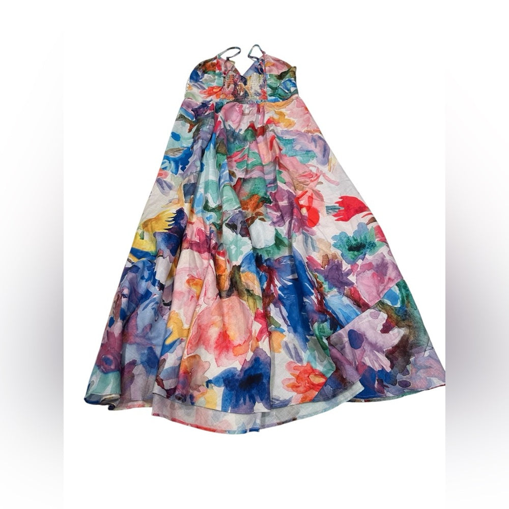 HT Collective Floral Multicolor Maxi Dress Size L