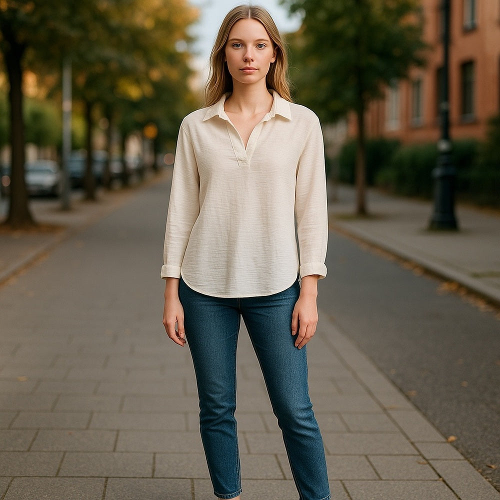 Michael Kors White Button Down Shirt Size L