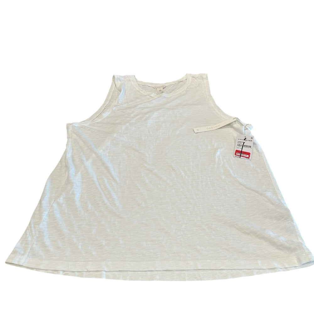Caslon White Relaxed Tank Top Size L
