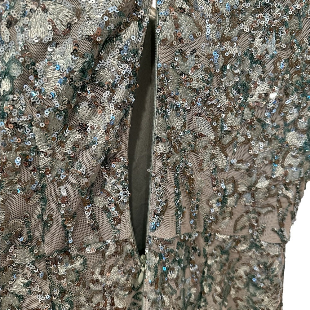 Alex Evenings Shimmering Green Gown Size 8