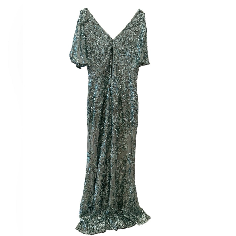 Alex Evenings Shimmering Green Gown Size 8