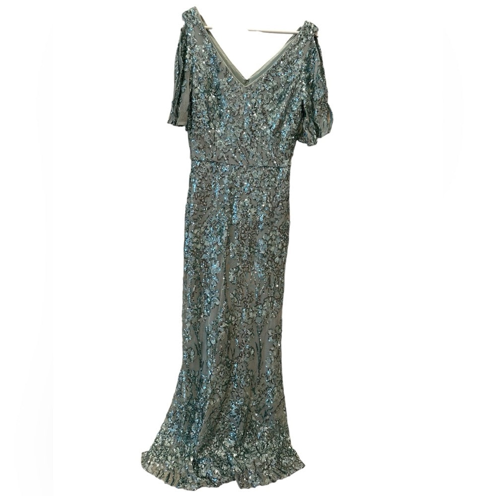 Alex Evenings Shimmering Green Gown Size 8