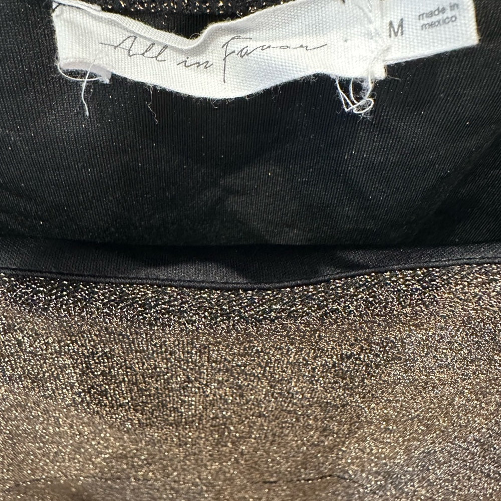 All in Favor Metallic Sheath Long Sleeve Dress Size M