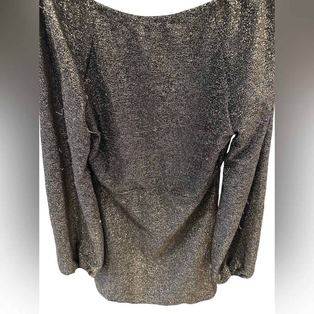 All in Favor Metallic Sheath Long Sleeve Dress Size M