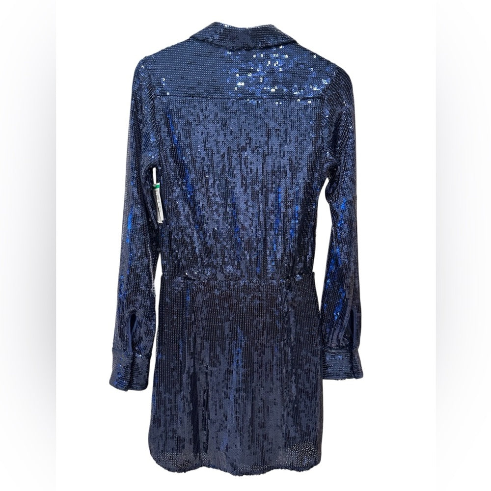 Free People Sophie Sequin Long-sleeve Shirt Dress Size XS