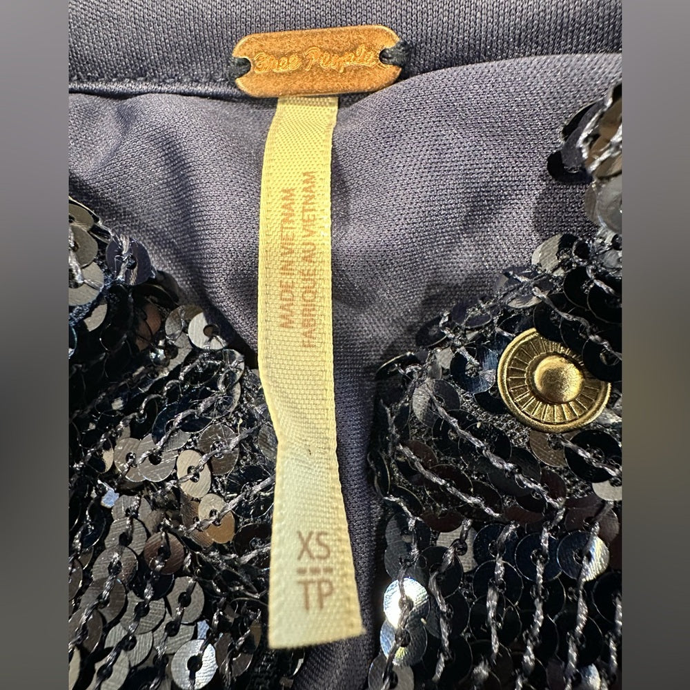 Free People Sophie Sequin Long-sleeve Shirt Dress Size XS