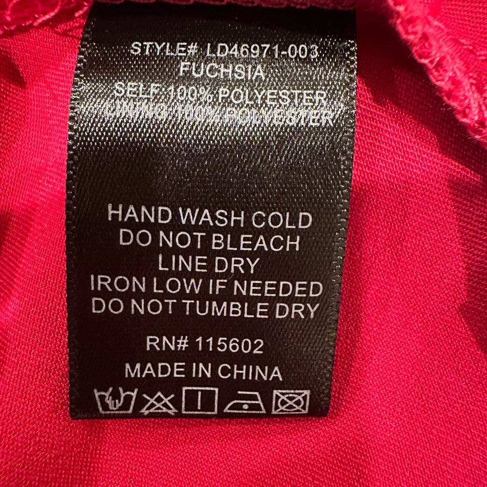 Lush Fuschia Satin Puff Sleeve Mini Dress Y2K Style Barbie Pink Size M