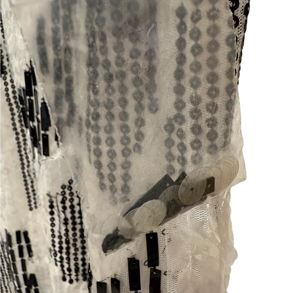 French Connection Women's White Azariah Sleeveless Sequin Dress Size: 8