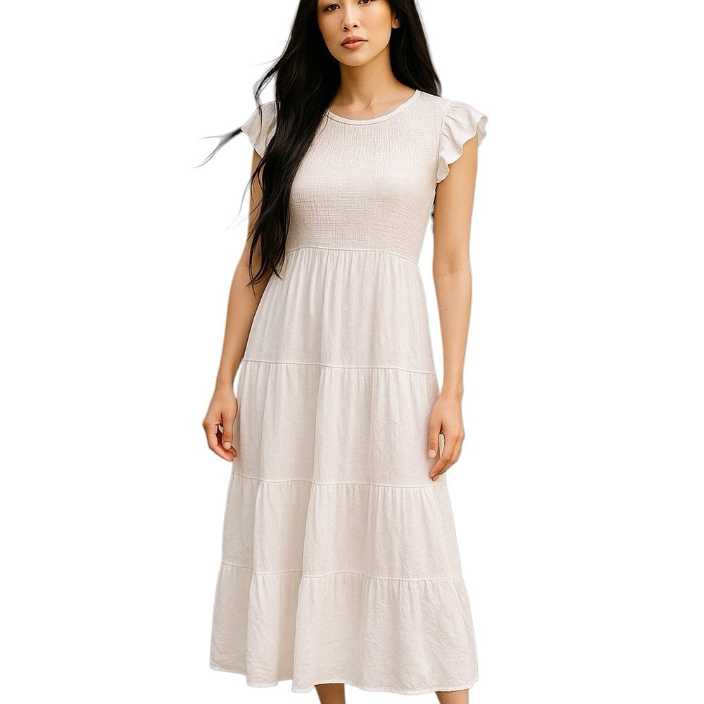 Blu Pepper Flutter Sleeve Midi Dress Size M