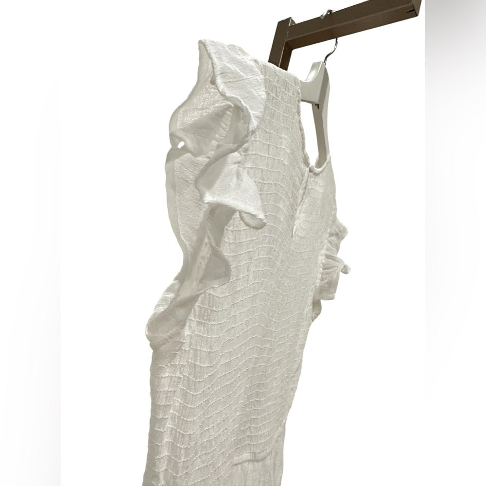 Blu Pepper Flutter Sleeve Midi Dress Size M