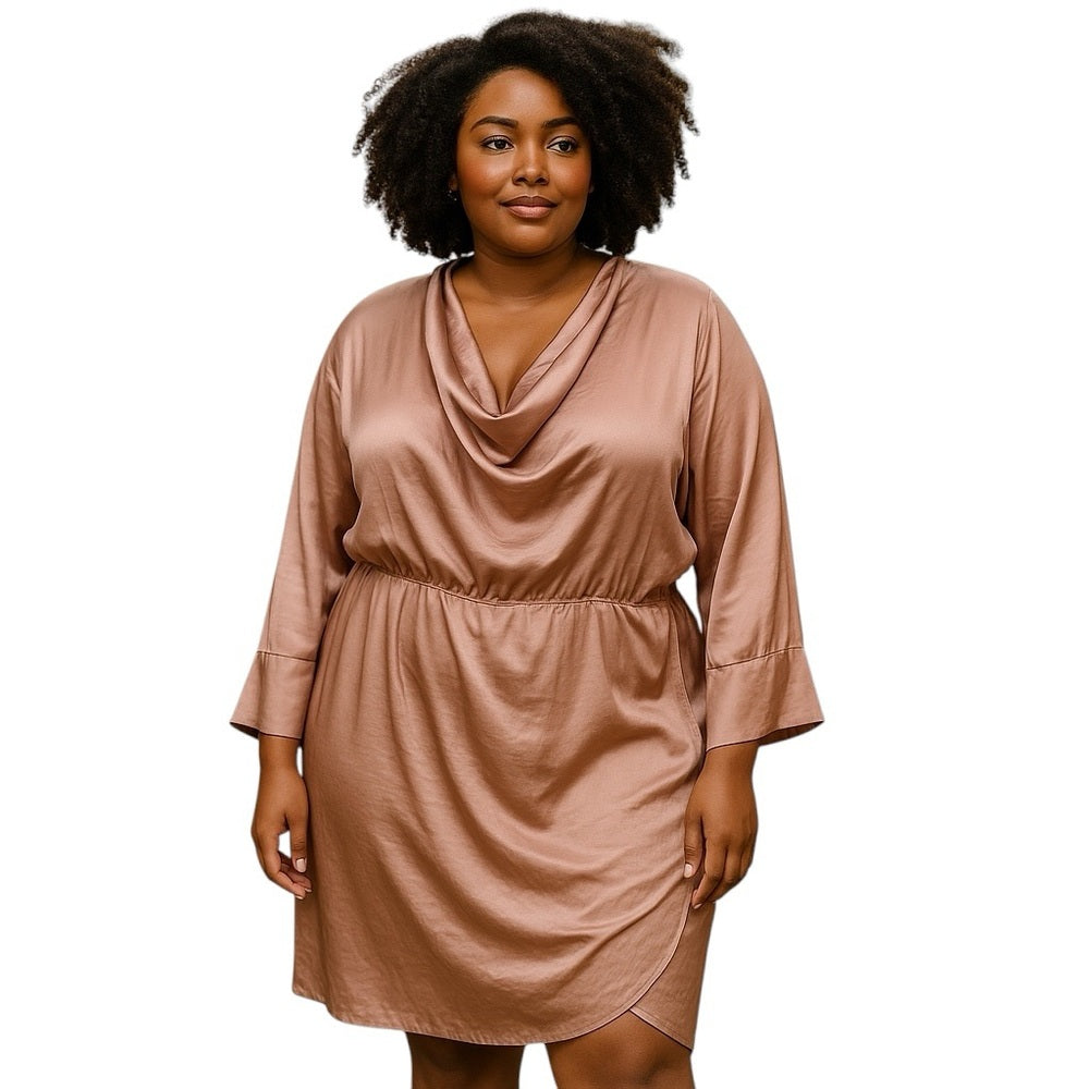 Renee C. Women's Mini Dress in Rose Gold Size 2XL
