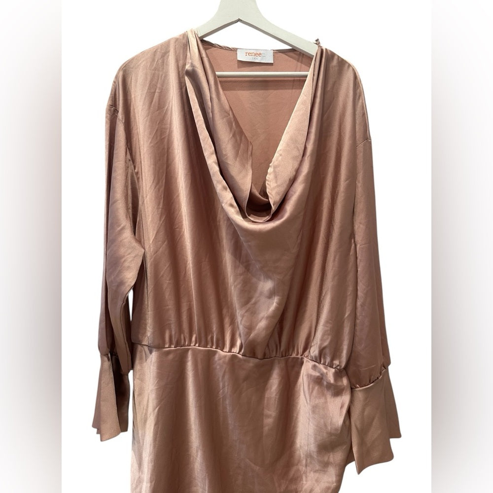 Renee C. Women's Mini Dress in Rose Gold Size 2XL