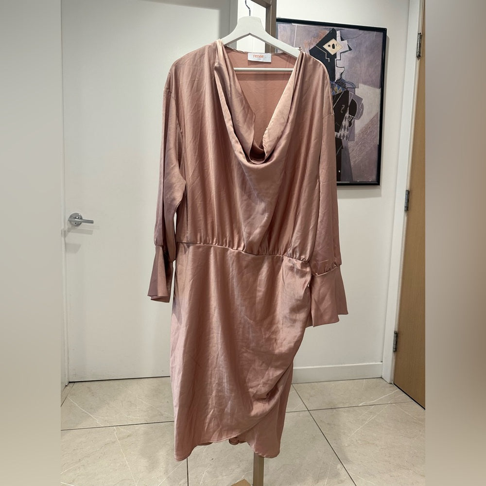 Renee C. Women's Mini Dress in Rose Gold Size 2XL