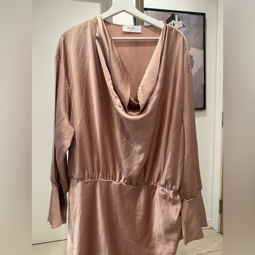 Renee C. Women's Mini Dress in Rose Gold Size 2XL