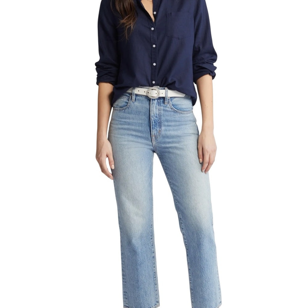 Caslon Linen Blend Button-Up Shirt Size XL