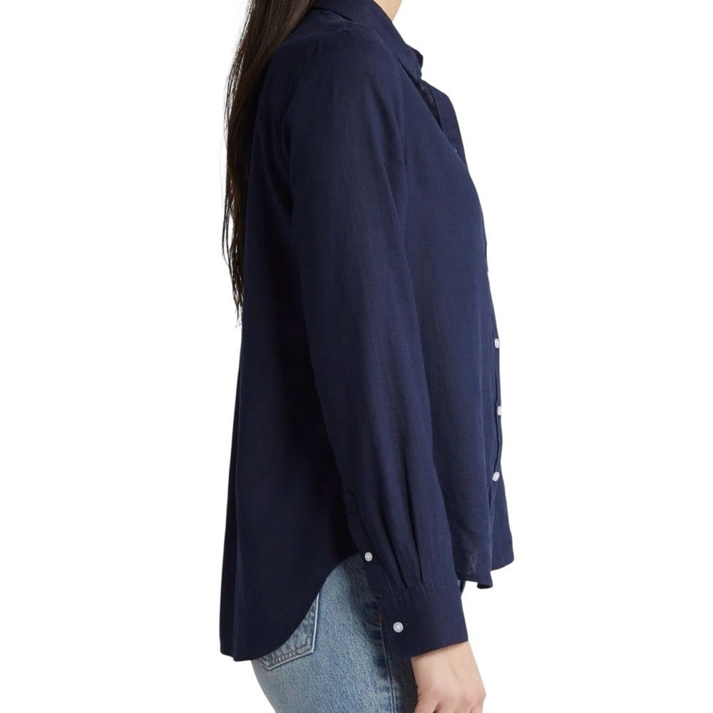 Caslon Linen Blend Button-Up Shirt Size XL