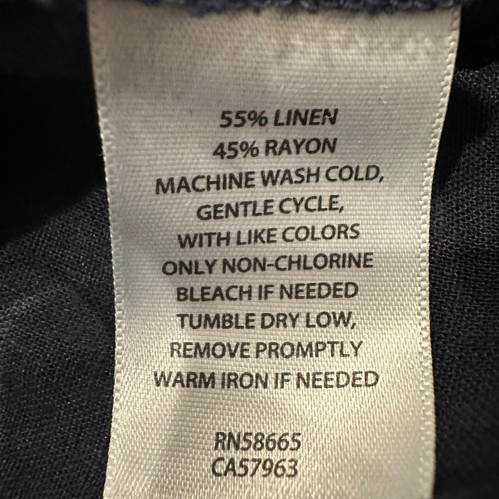 Caslon Linen Blend Button-Up Shirt Size XL