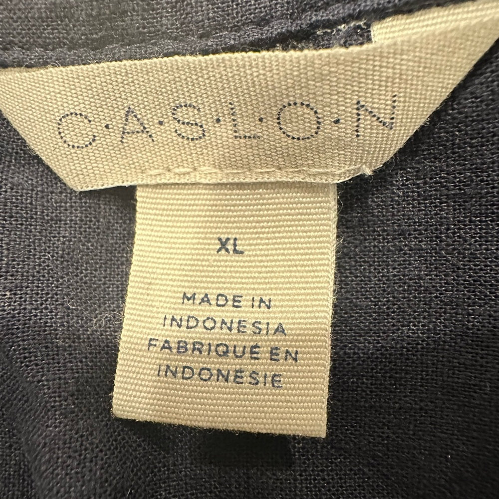 Caslon Linen Blend Button-Up Shirt Size XL