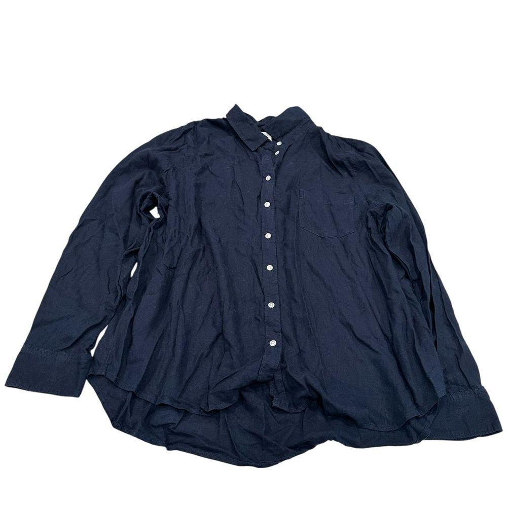 Caslon Linen Blend Button-Up Shirt Size XL