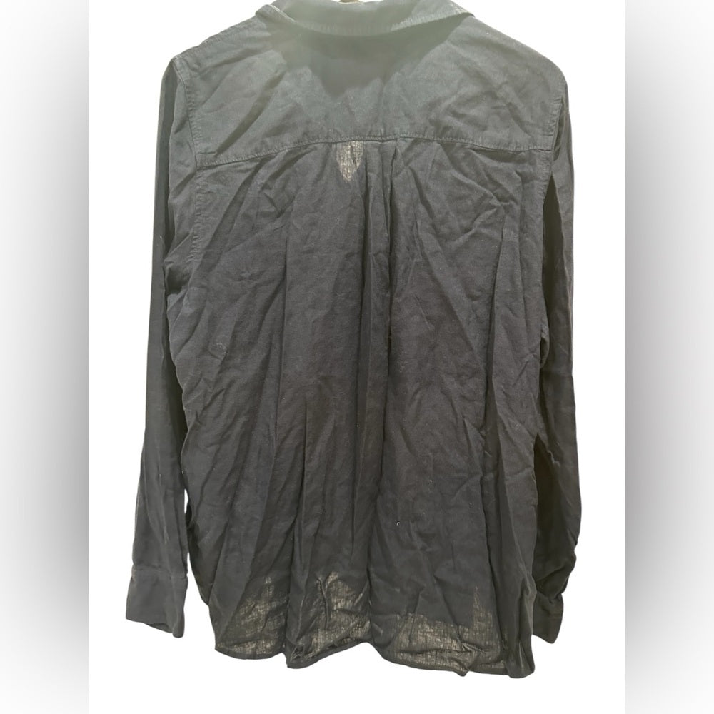 Caslon Linen Blend Button-Up Shirt Size XL